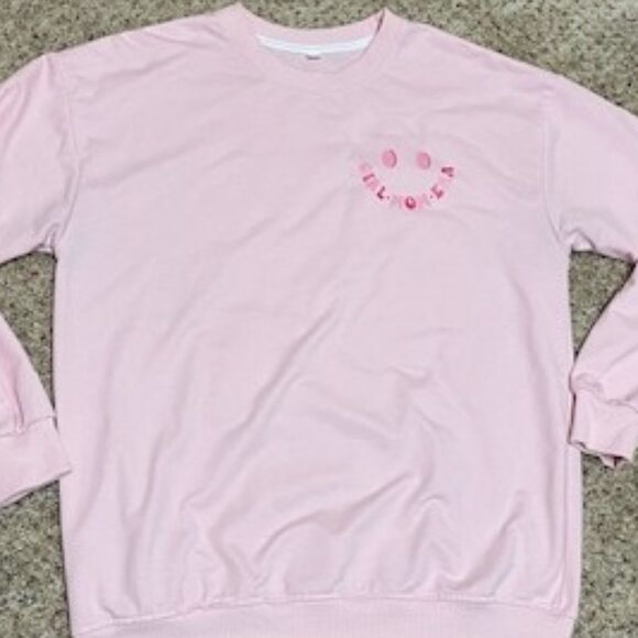 GIRL MOM ERA Light Pink Crew Neck Sweatshirt - L - NWOT - Picture 1 of 5